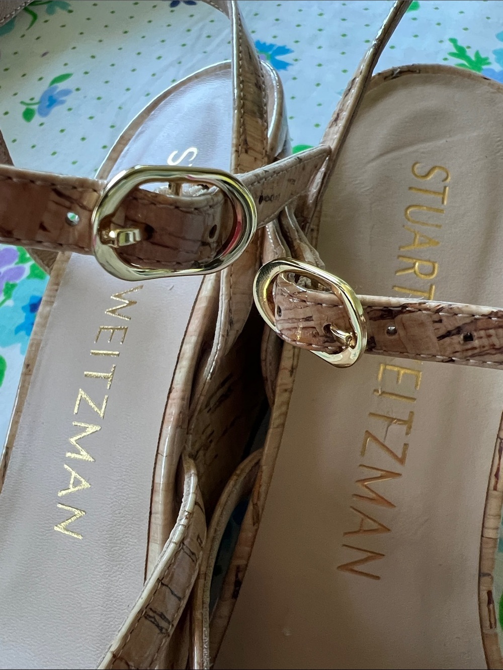 Stuart Weitzman Women's Patent leather Oasis 50 Wedge Ankle Strap Sandal 8.5 - Picture 6 of 13